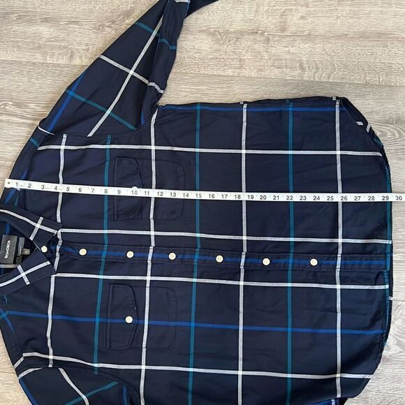 Bonobos Men’s Long Sleeve Casual Button Down Size XL Navy Blue Green White Plaid - Picture 8 of 9